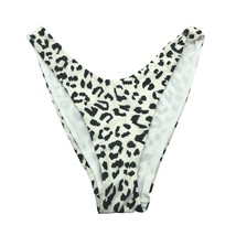 Aerie Bikini Bottom Cheekier High Cut Leopard Print Ivory Black XL - $14.49