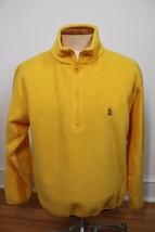 Vtg Nautica S Yellow 1/4 Zip Nautech Fleece Pullover Jacket USA - $38.94