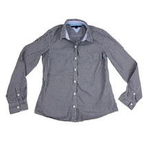 Tommy Hilfiger Womens S/P Shirt Long Sleeve Blue Checkered Button Up - $15.83