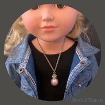 Large Light Pink Pearl Drop Pendant Doll Necklace • 18 inch Fashion Doll... - £5.42 GBP