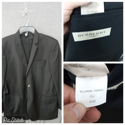 Burberry Blazer Milbank Travel 3102 Black Lightweight 54R - $42.69