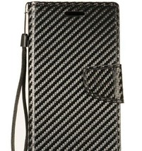 LG STYLO 5 / STYLO 5 PLUS - Black Carbon Fiber Card ID Wallet Pouch Case... - $16.99