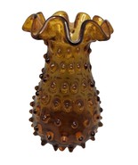 Vintage Empoli Hobnail Seed Pod Art Glass Italian Split Rim Vase 6&quot; #153... - £31.36 GBP