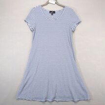 Ronni Nicole Blue White Striped A-Line Short Dress Sz S Comfort Stretch ... - $27.92 CAD