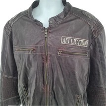 Affliction Black Premium Faux Leather Jacket Size 2XL Live Fast - £142.40 GBP