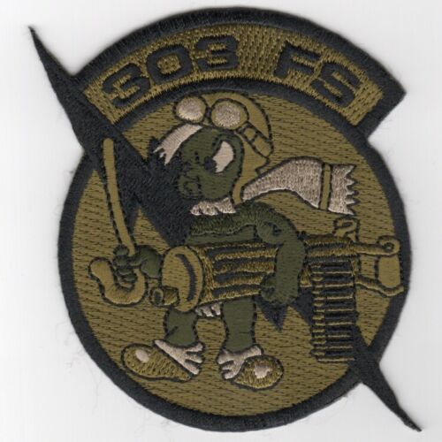 Primary image for 4" USAF AIR FORCE 303FS RETRO SUBDUED GREEN FIGHTER EMBROIDERED JACKET PATCH