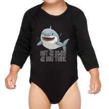 Shark Graphic Baby Long Sleeve Onesie - Funny Baby Long Sleeve Bodysuit - Cute B - £26.82 GBP