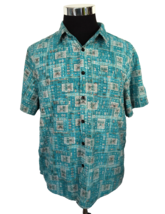 Vat Pave Island Casual Shirt Men&#39;s Size Large Multicolor Hawaiian Aloha ... - £15.55 GBP
