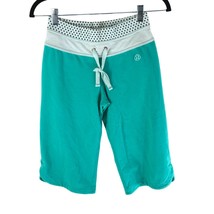 Lululemon Womens Bermuda Shorts Drawstring Snap Button Pockets Green Whi... - $19.24
