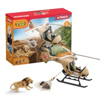 Schleich Wild Life 8pc. Animal Rescue Helicopter Playset with Lion and Hippo Fig - £47.26 GBP