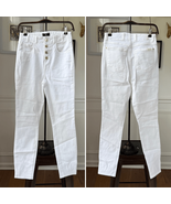 7FAM 7 for All Mankind Luxe Vintage High Waist Cropped Skinny Gold Butto... - $85.80 CAD