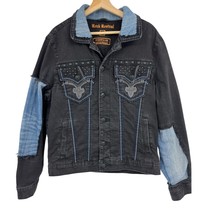 Rock Revival Jean Jacket M mens black Dohney Pieced denim stretch coat lined - £70.08 GBP