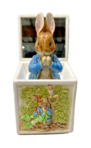 Rare Beatrix Potter Peter Rabbit Mirrored &quot;Jack In The Box&quot; Ceramic Music Box - £66.19 GBP