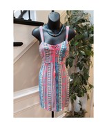 No Boundaries Dress Women&#39;s 7 9 Multicolor Boho Sleeveless Bodycon Mini - $27.72