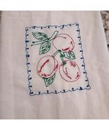 Vintage Embroidered towel cherry plum nectarine peach fruit floral Tea f... - $315.73 MXN