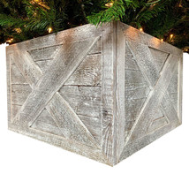 23&quot; Natural Weathered Gray Whitewash Christmas Tree Collar - £167.61 GBP