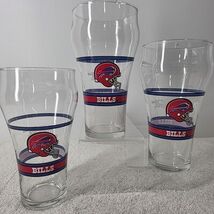 Vtg Buffalo Bills Set of 3 Coca-Cola Glasses 12 oz Clear NFL Football Go... - $417.51 MXN