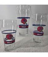 Vtg Buffalo Bills Set of 3 Coca-Cola Glasses 12 oz Clear NFL Football Go... - $417.51 MXN