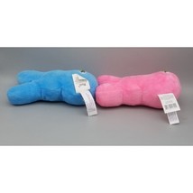 Plush Bunny Peeps 6 Inch Rabbit Stuffed Toys Lot of 2 Pink &amp; Blue Cute Soft - £13.10 GBP