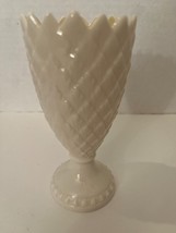 Vintage Belleek Cream Small Vase Green 6th Mark 1965-80 Pineapple Thistl... - $37.06