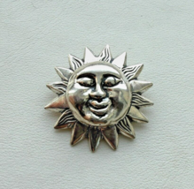 VINAGE 925 STERLING SILVER SUN FACE PENDANT - $649.73 MXN