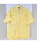 Columbia PFG Short Sleeve Vented Fishing Shirt Yellow - Mens Size Medium - £14.07 GBP