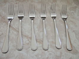 6 UTICA   Stainless Dinner Forks   7-1/2&quot; L   Fleetline Pattern - £14.06 GBP