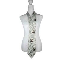 Men's Vintage Unbranded Tie International 100% Polyester White Gray Birds - $8.15