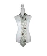 Men's Vintage Unbranded Tie International 100% Polyester White Gray Birds - $8.15