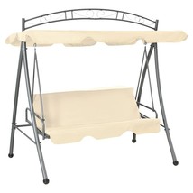  Garden Swing Seat Sand White Powder-Coated Steel Large - $4,148.91 MXN