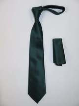 Men's Satin Silky Tie Hankie Set J.Valintin Private Collection R64 Teal Green image 4