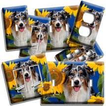 Collie Dog In Sunflowers Light Switch Outlet Wall Cover Grooming Pet Salon Decor - £9.97 GBP+