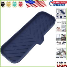 Food Grade Silicone Sink Organizer with Raised Edge - Navy Blue Soap Dis... - $24.44