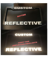 REFLECTIVE CUSTOM MADE PERSONALIZED BLACK / WHITE LETTERS  License Plate Frame - $13.49
