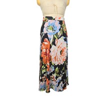 Roz &amp; Ali Womens Medium Maxi Skirt Floral Flowy Black Colorful Garden Pa... - $21.17