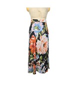Roz &amp; Ali Womens Medium Maxi Skirt Floral Flowy Black Colorful Garden Pa... - $21.17