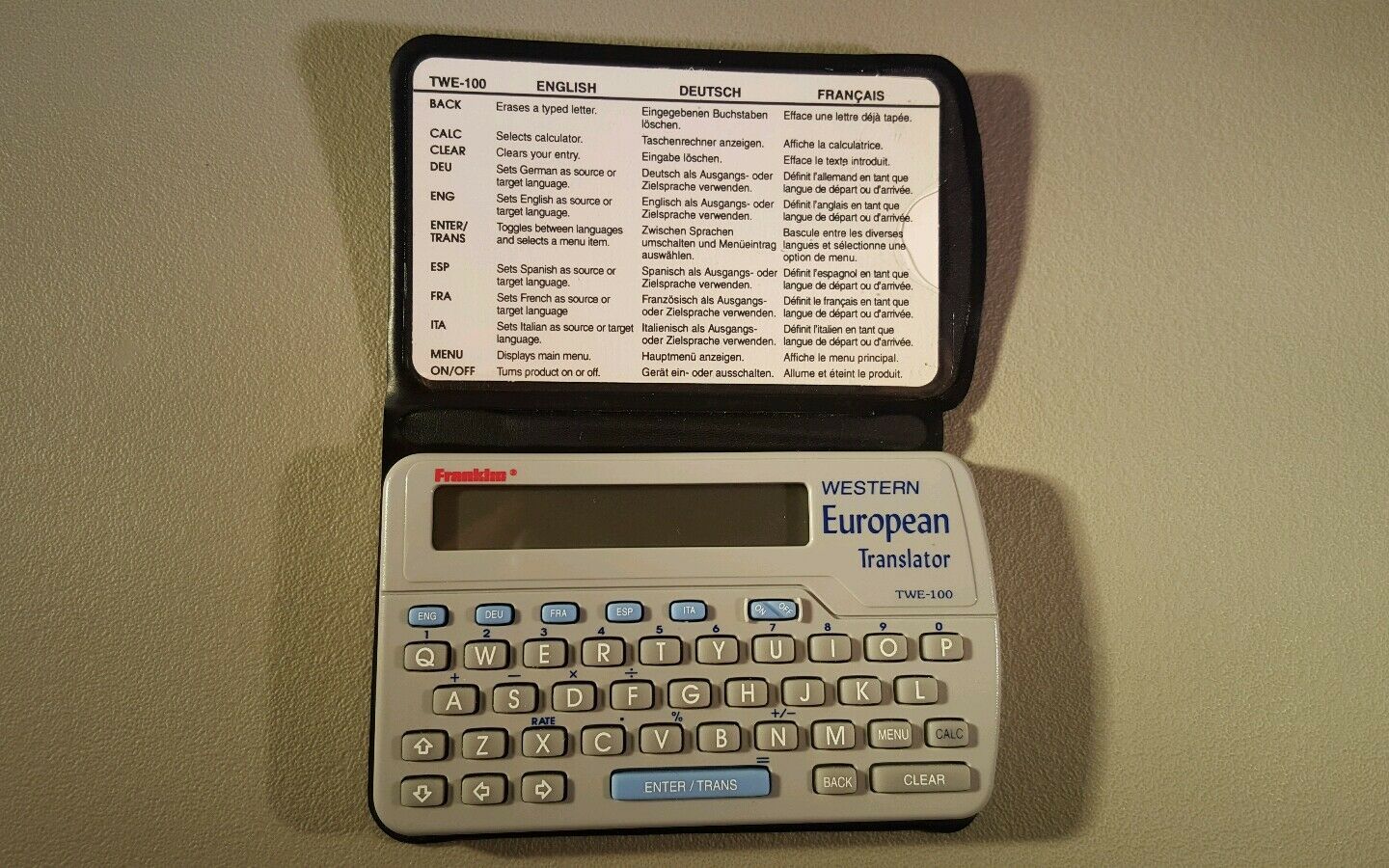 FRANKLIN TWE-100 WESTERN EUROPEAN TRANSLATOR - $12.17