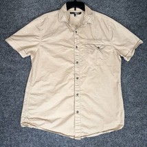 William Rast Justin Timberlake Shirt Mens Large Beige Short Sleeve Butto... - £12.20 GBP