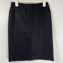 Van Heusen Studio Pencil Skirt Womens 6 Zip Back Slit Cotton Stretch Bla... - $28.80