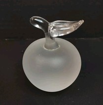 Vintage Crowning Touch Collection Frosted Glass Apple Paperweight 3 &quot; Ta... - $18.69