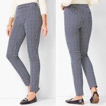 TALBOTS Chatham Ankle Pants Navy &amp; White Geo Print Size 10 Petite Spring Office - £26.99 GBP