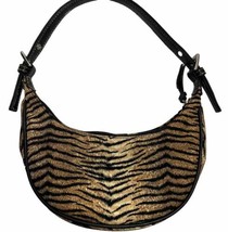 Charter Club City Black Tan Straw Zebra Print Purse Small Banana Purse C... - £13.81 GBP