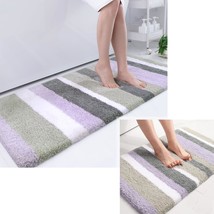 Bathroom Rugs 2 Pieces, Microfiber Bath Rugs Size 24X16 And 70X24 In Purple-Grey - $103.99