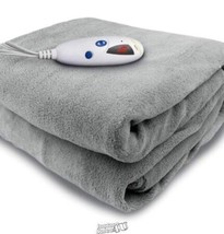Blankets Micro Plush Electric Heated Blanket with Digital Controller Throw, Grey - $42.74