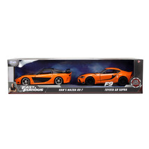 Fast &amp; Furious Han&#39;s Mazda RX-7 &amp; Toyota GR S 1:32 Scale 2pc - £32.50 GBP