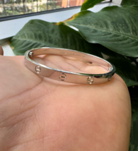 CARTIER LOVE 18K WHITE GOLD BRACELET SIZE 18 W/BOX &amp; CERT- B4023 - $5,700.00