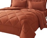 Queen Comforter Set With Sheets 7 Pieces Bed In A Bag Burnt Orange All S... - $114.99