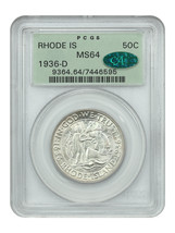 1936-D 50C Rhode Island PCGS/CAC MS64 (Ogh) - £160.02 GBP
