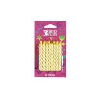 Bakery Crafts Yellow Spiral Birthday Candles Decorations Party 24 Ct - $6.85