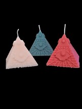 All Seeing Eye Egyptian Pyramid Candle 3 in X 3 in U-Pick Color - $14.00
